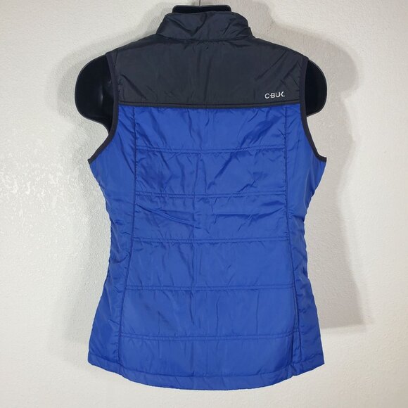 Cbuk By Cutter & Buck Womens Puffer Vest Medium Blue & Gray Colorblock - Picture 8 of 9